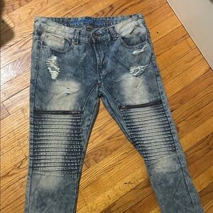 Stylish Distressed Blue Jeans for Men